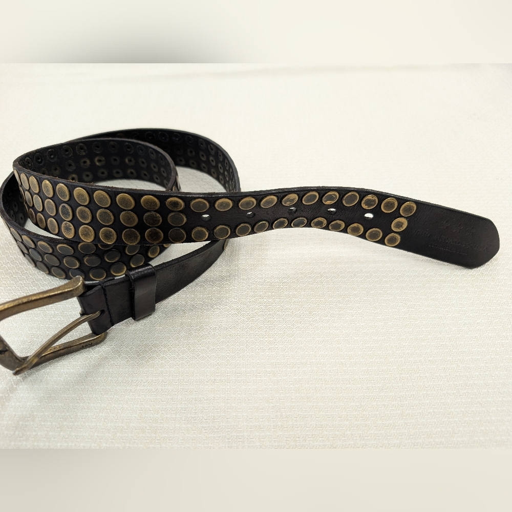 John Varvartos Star USA Studded Leather Belt 38/95 - Picture 3 of 5